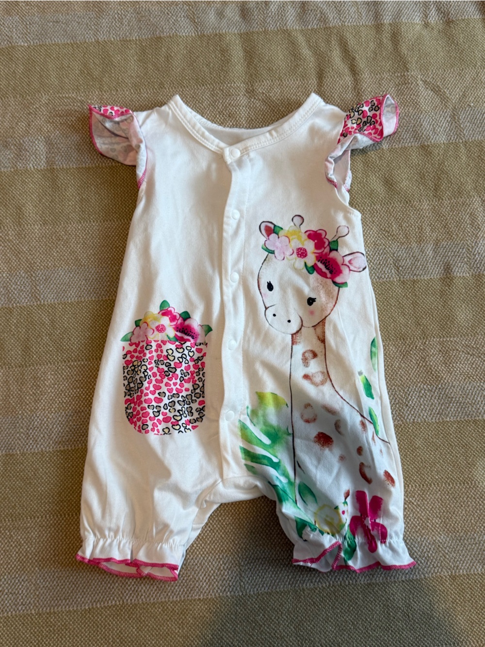 Giraffe Printed Fluttery Romper